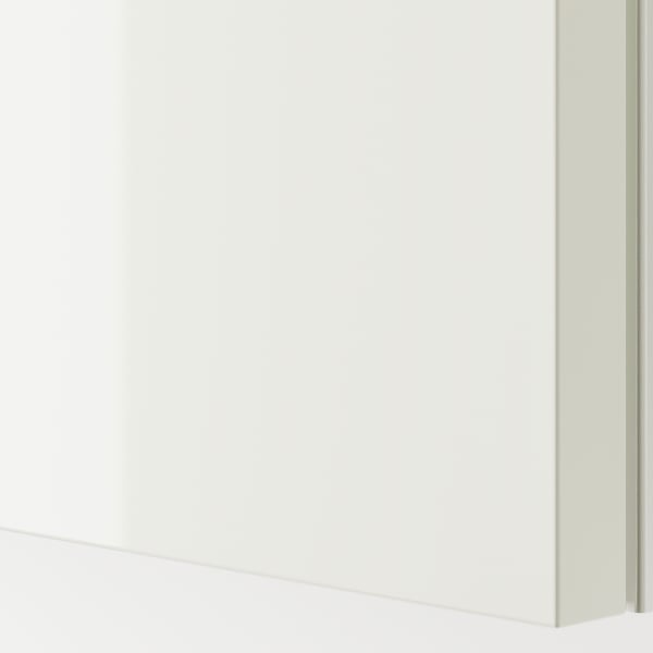 HASVIK Pair of sliding doors, high-gloss white, 200x201 cm