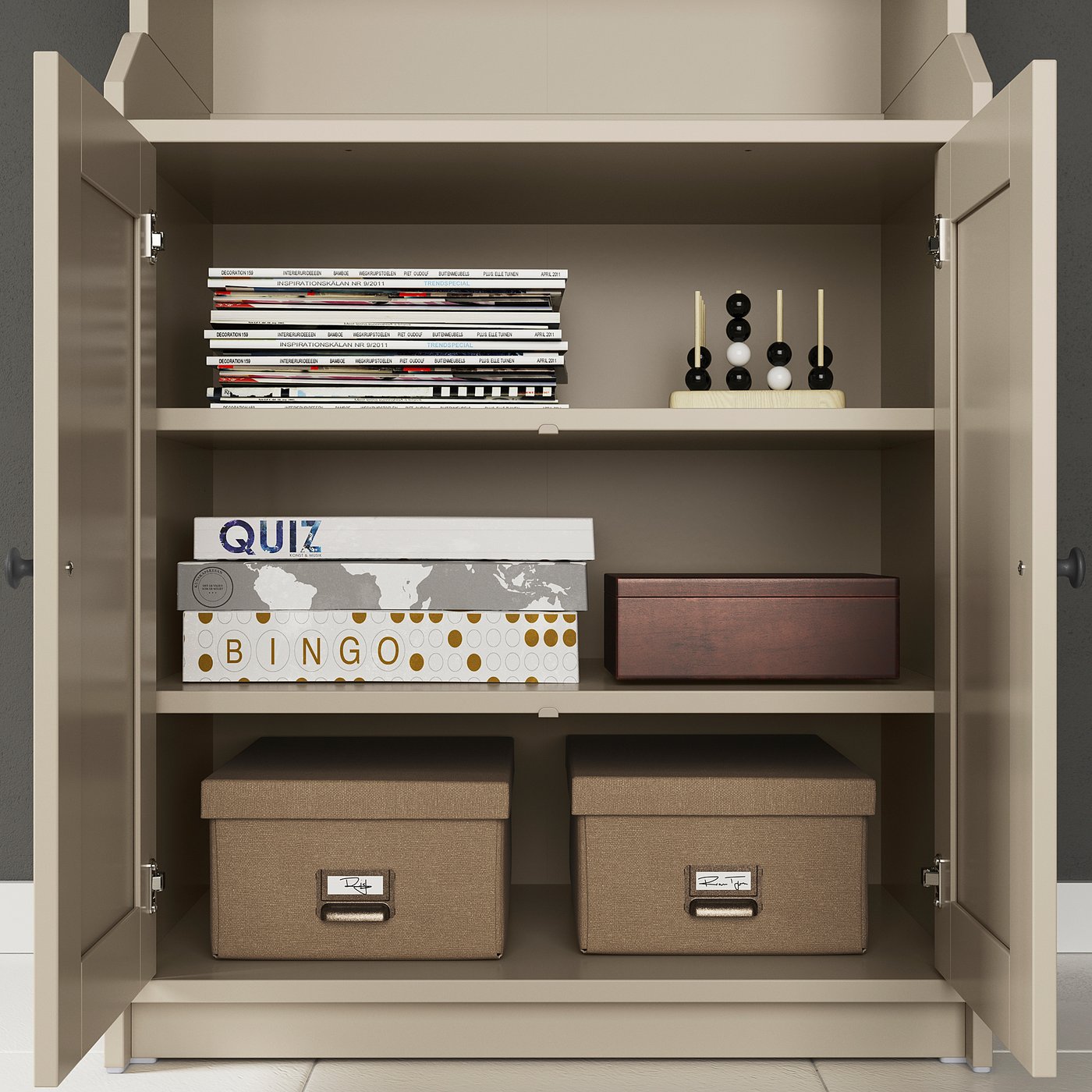 HAUGA cabinet with 2 doors, beige, 70x116 cm - IKEA