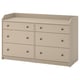 HAUGA Chest of 6 drawers, beige, 138x84 cm