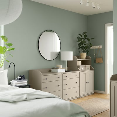 HAUGA Storage combination, beige, 208x116 cm