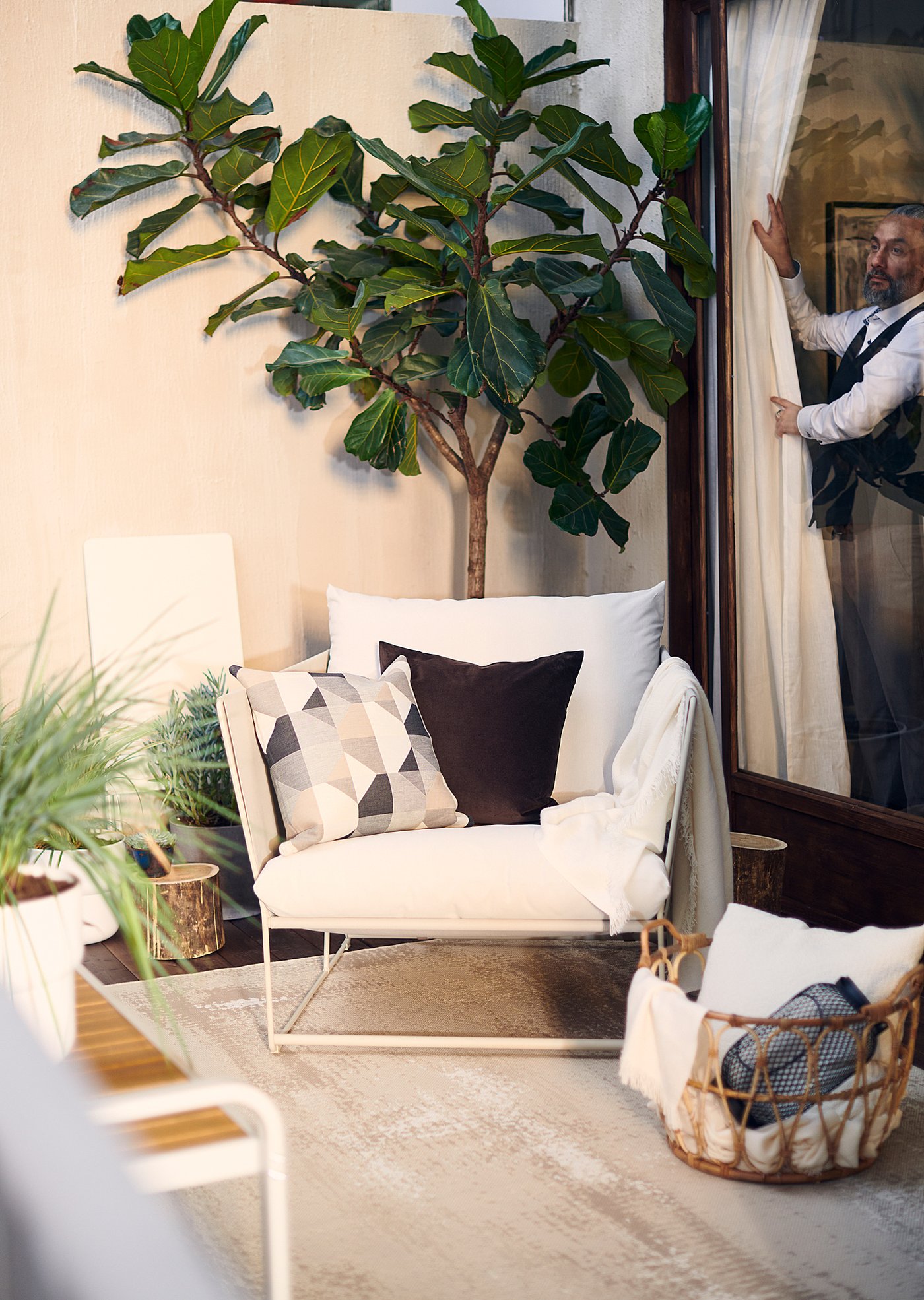 HAVSTEN armchair, outdoor, beige/beige - IKEA