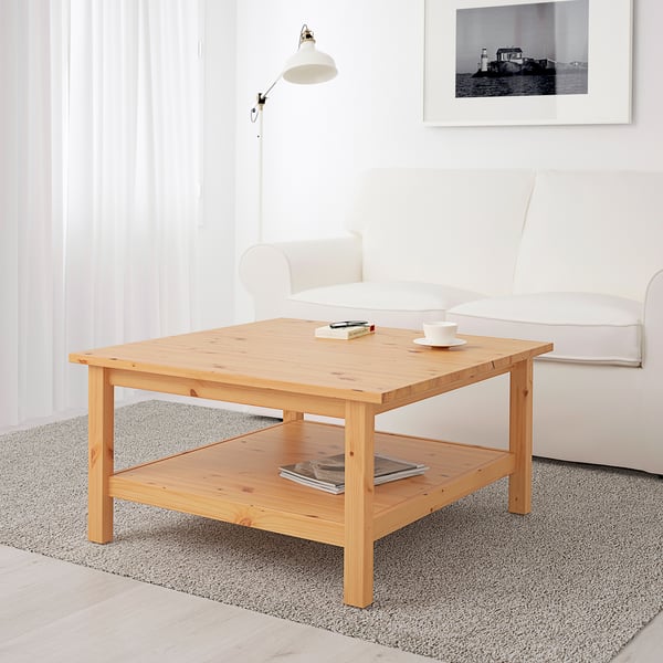HEMNES Coffee table, light brown, 90x90 cm