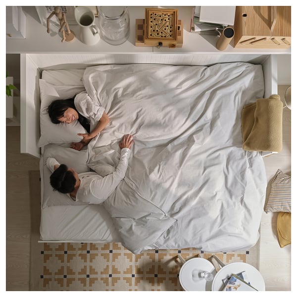 HEMNES Day-bed w 3 drawers/2 mattresses, white/Åfjäll firm, 80x200 cm