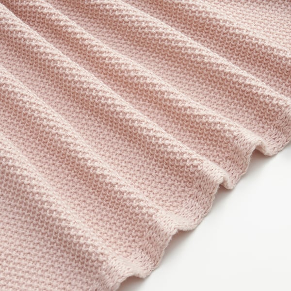 HUMLEMOTT Throw, pale pink, 130x170 cm