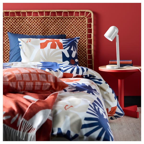 HYLSNEJLIKA Duvet cover and 2 pillowcases, multicolour, 200x230/50x80 cm