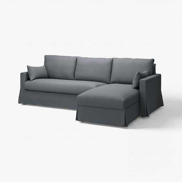 HYLTARP Cover f 3-seat sofa w ch lng, right, Gransel grey