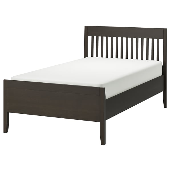 IDANÄS Bed frame, dark brown stained, 120x200 cm
