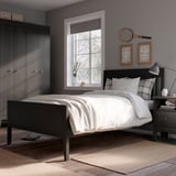 IDANÄS Bed frame, dark brown stained, 120x200 cm