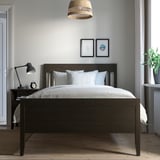 IDANÄS Bed frame, dark brown stained, 120x200 cm