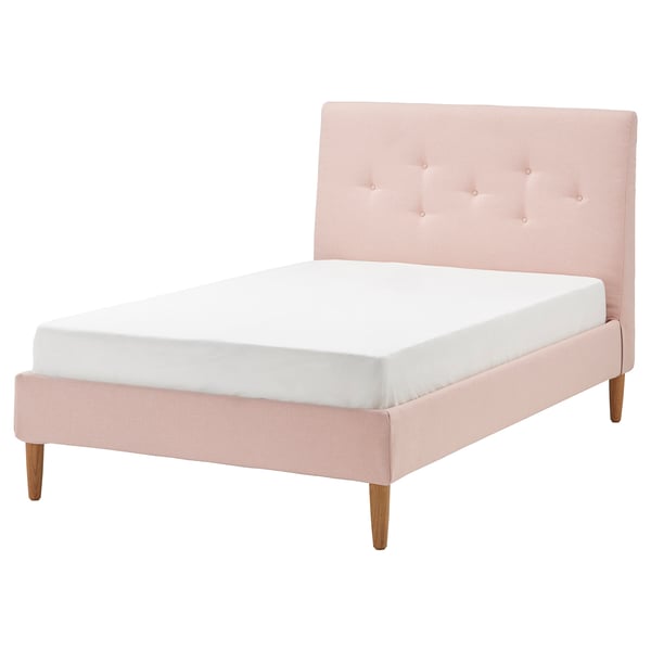 idanas upholstered bed frame gunnared pale pink 120x200 cm ikea