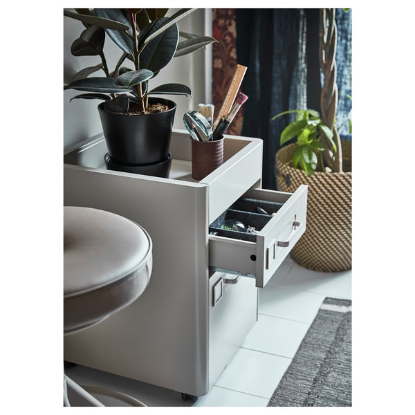 IDÅSEN Drawer unit on castors, beige, 42x61 cm