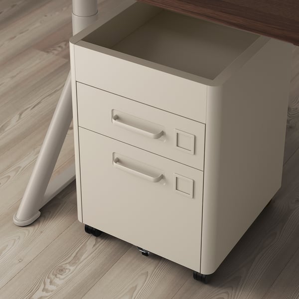 IDÅSEN Drawer unit on castors, beige, 42x61 cm