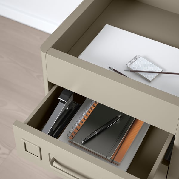 IDÅSEN Drawer unit on castors, beige, 42x61 cm