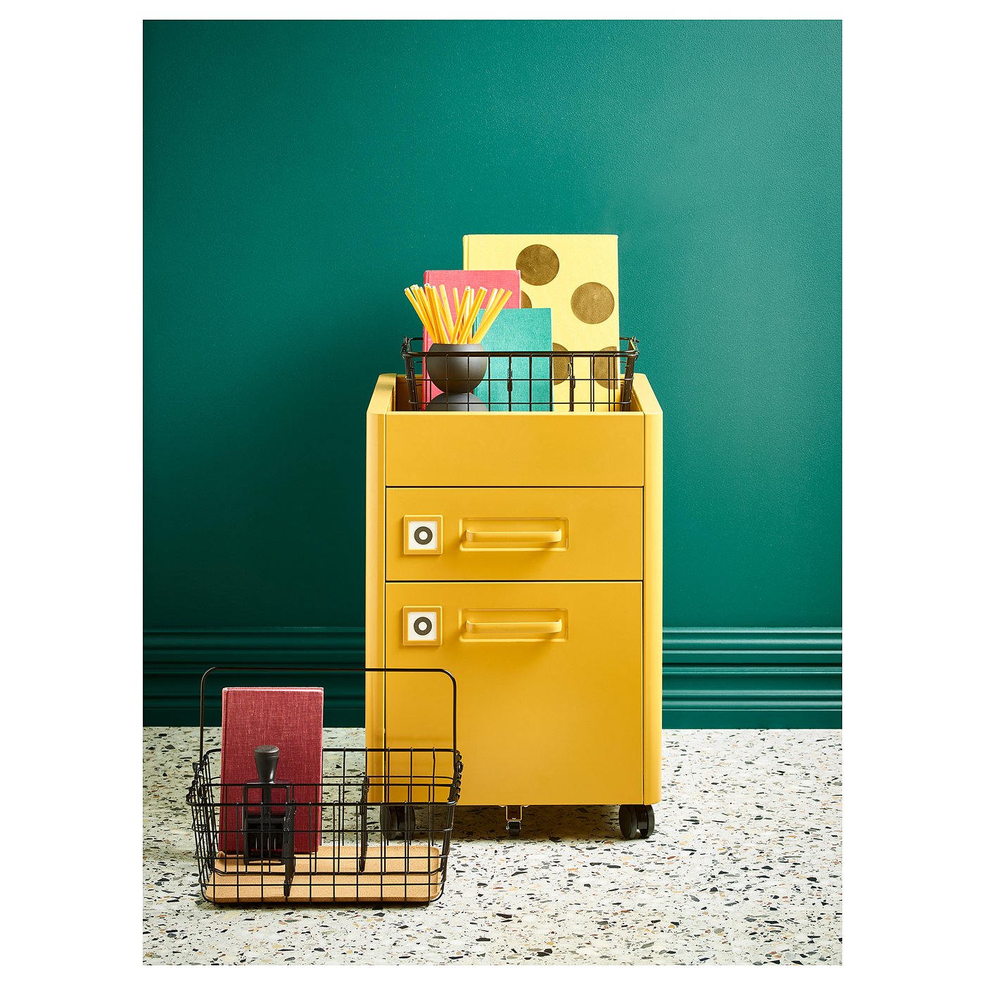 IDÅSEN drawer unit on castors, golden-brown, 42x61 cm - IKEA