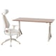 Option: IDÅSEN / GRUPPSPEL Desk and chair, brown/beige, 160x80 cm