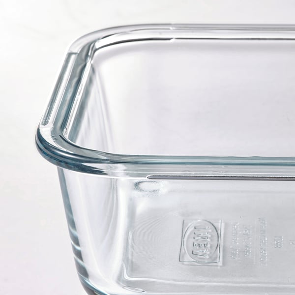IKEA 365+ Food container, square/glass, 600 ml