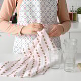 INAMARIA Tea towel, patterned red/pink, 45x60 cm