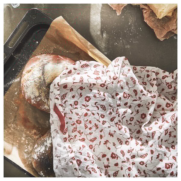 INAMARIA Tea towel, patterned red/pink, 45x60 cm