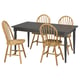 INGATORP / SKOGSTA Table and 4 chairs, black/acacia, 155/215 cm