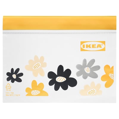 ISTAD Resealable bag, patterned yellow, 0.2 l