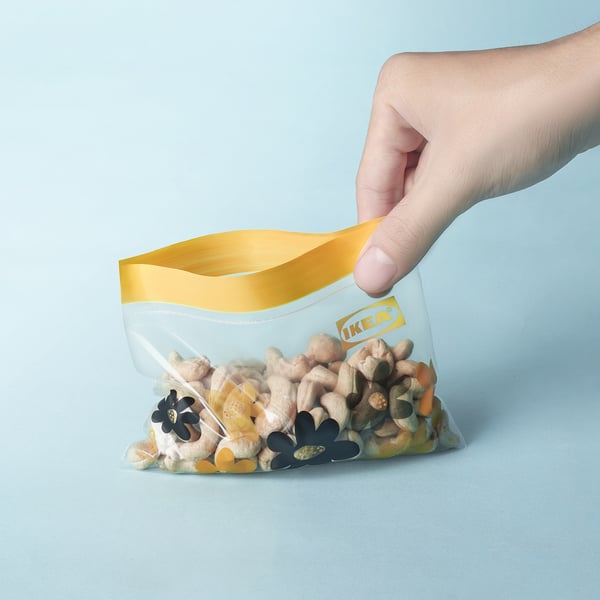 ISTAD Resealable bag, patterned yellow, 0.2 l