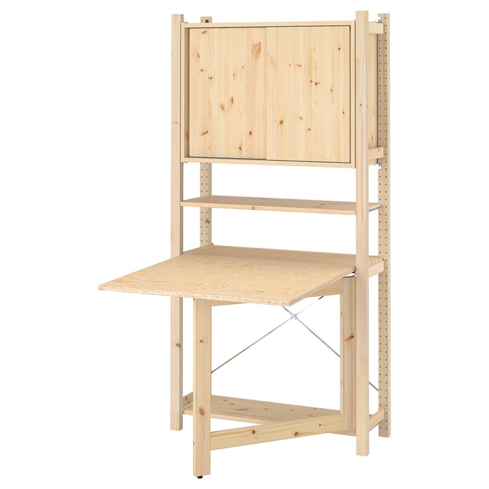 IVAR 1 sec/foldable table/sliding door, pine, 89x30x179 cm - IKEA