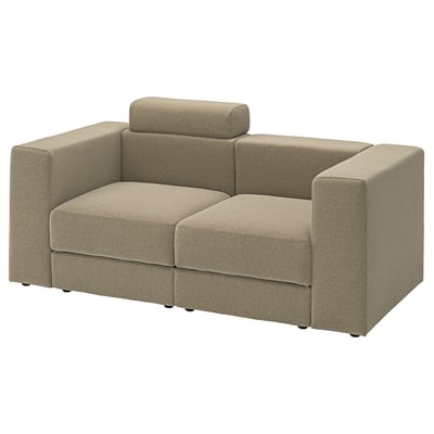 JÄTTEBO 2-seat modular sofa, with headrest/Johanneshov brown-beige