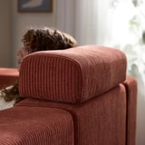 JÄTTEBO U-shaped sofa, 7-seat, with chaise longue, right with headrests/Samsala brown-red