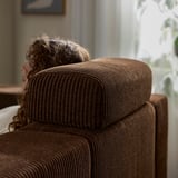 JÄTTEBO U-shaped sofa, 7-seat, with chaise longue, right with headrests/Samsala dark brown