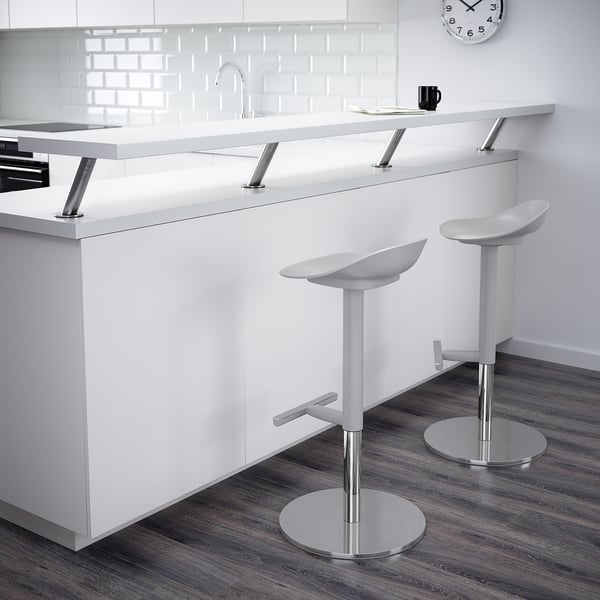 JANINGE Bar stool, grey, 76 cm