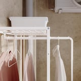 JOSTEIN Shelving unit with drying rack, in/outdoor/wire white, 61x53/117x180 cm
