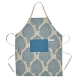 KÅLFJÄRIL Apron, patterned blue/light beige, 67x85 cm