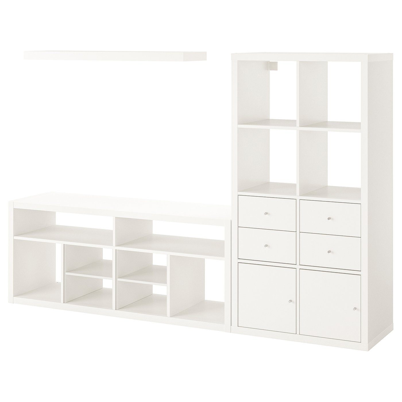 KALLAX / LACK TV storage combination, white, 224x39x147 cm - IKEA