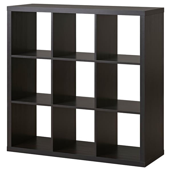 KALLAX Shelving unit, black-brown, 112x112 cm