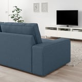 KIVIK 3-seat sofa with chaise longue, Gunnared blue