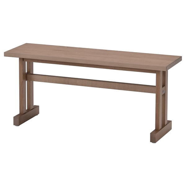 KLIMPFJÄLL Bench, grey-brown, 102 cm