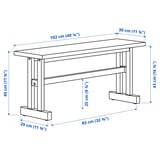 KLIMPFJÄLL Bench, grey-brown, 102 cm