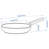 KLIPPFISK Frying pan, non-stick coating/wood dark grey-blue, 24 cm