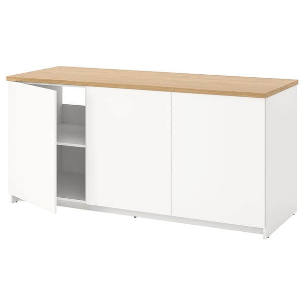 KNOXHULT Base cabinet with doors, white, 180x85 cm