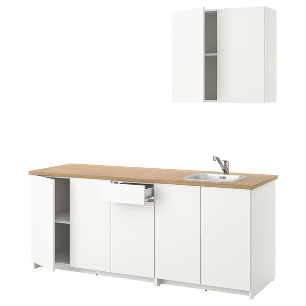 KNOXHULT Kitchen, white, 204x61x220 cm