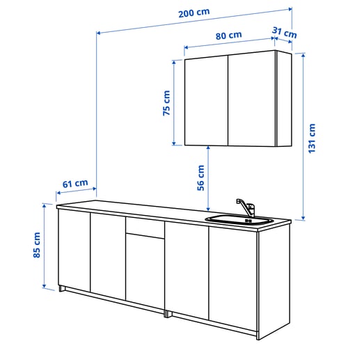 Illustration with measurements for the product: KNOXHULT.