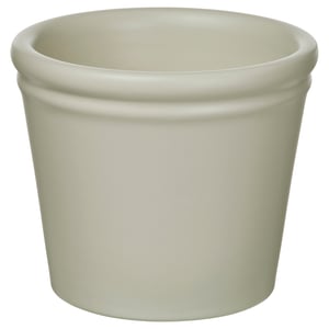 White cylindrical earthenware planter