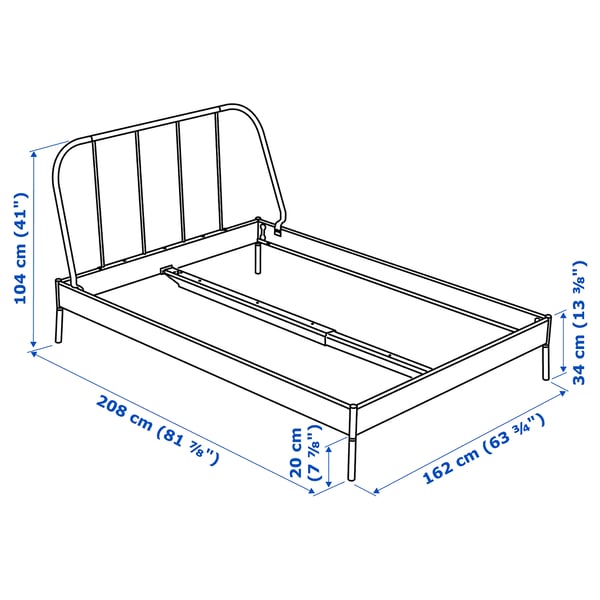 KOPARDAL Bed frame, grey/Luröy, 150x200 cm