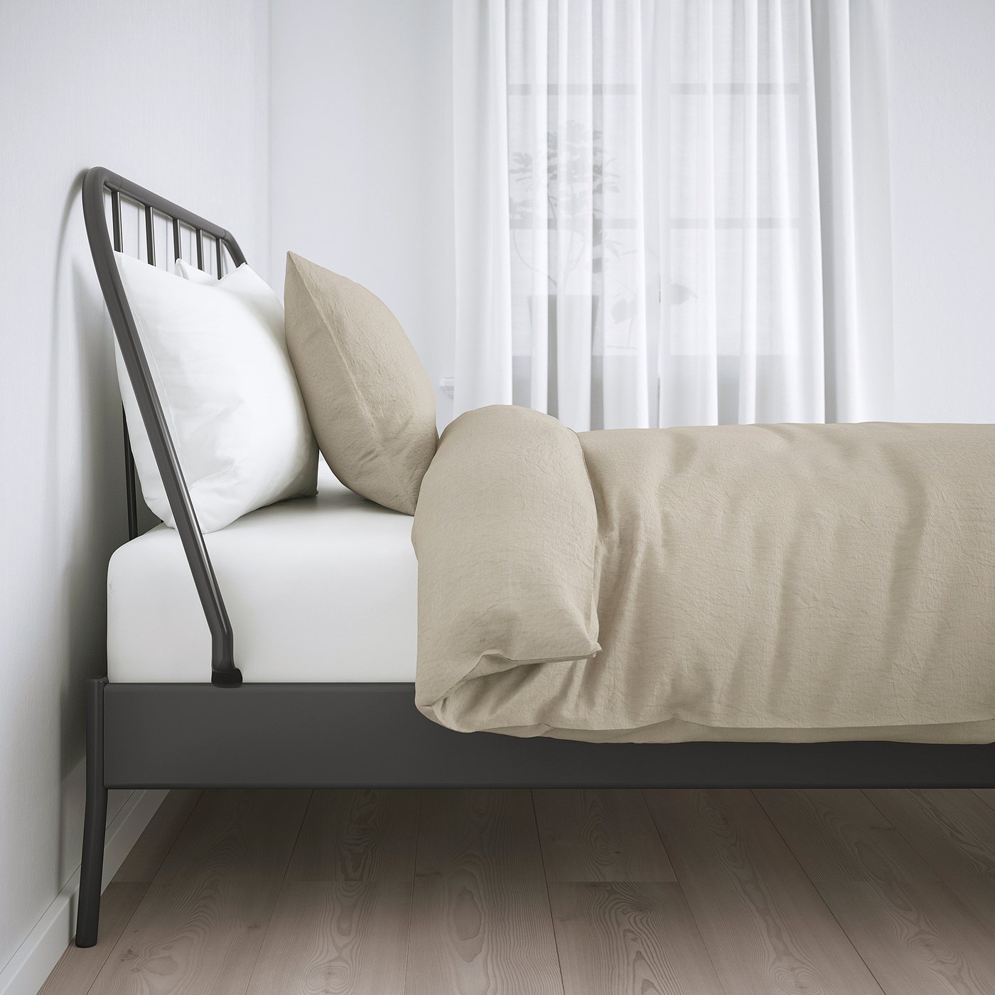 KOPARDAL bed frame, grey/Luröy, 150x200 cm - IKEA