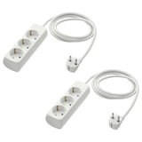 KOPPLA 3-way socket, earthed white, 1.5 m