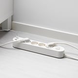 KOPPLA 4-way socket with 2 USB ports, white, 3.0 m