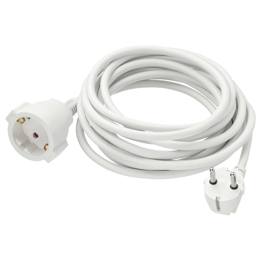 KOPPLA extension cord, earthed white, 5 m IKEA