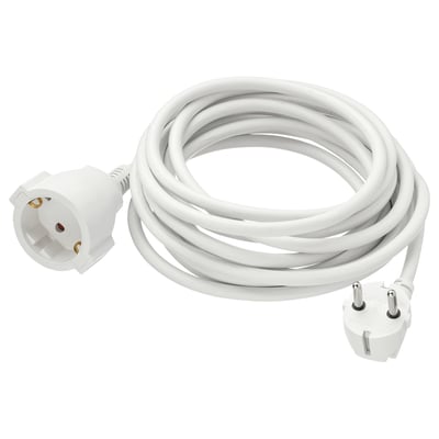 KOPPLA Extension cord, earthed white, 5 m