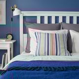 KORALLBUSKE Cushion cover, light blue/multicolour, 50x50 cm