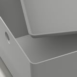 KUGGIS Box with lid, light grey, 26x35x15 cm